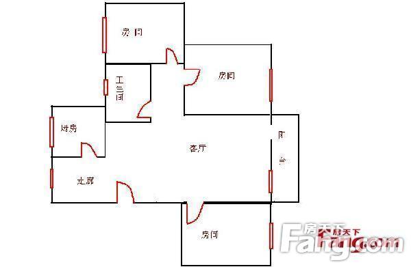 大新新村户型 3室1厅1卫1厨 0.00㎡