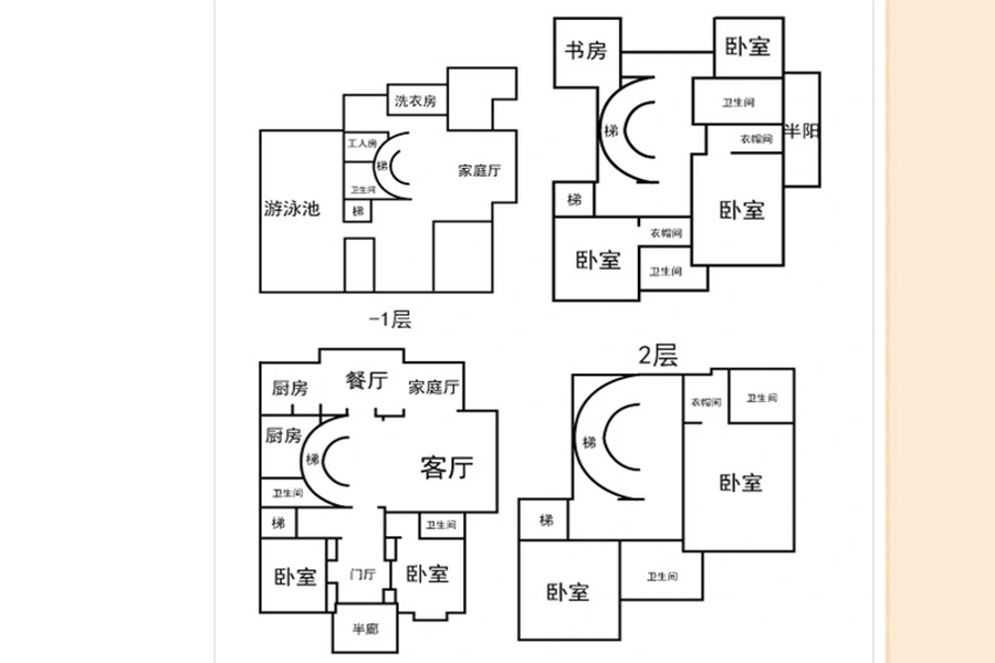 龙廷润园29#独栋别墅户型图户型图