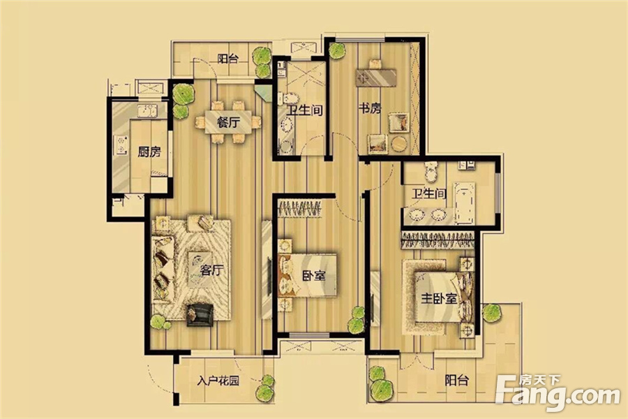 万科魅力新城花园洋房户型户型图