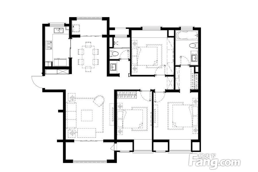 万科金域蓝湾五期16幢标准层s6户型户型图