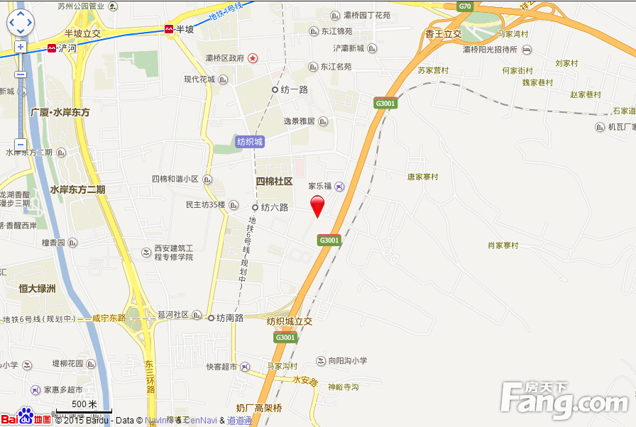 纺织城枣园小区交通图