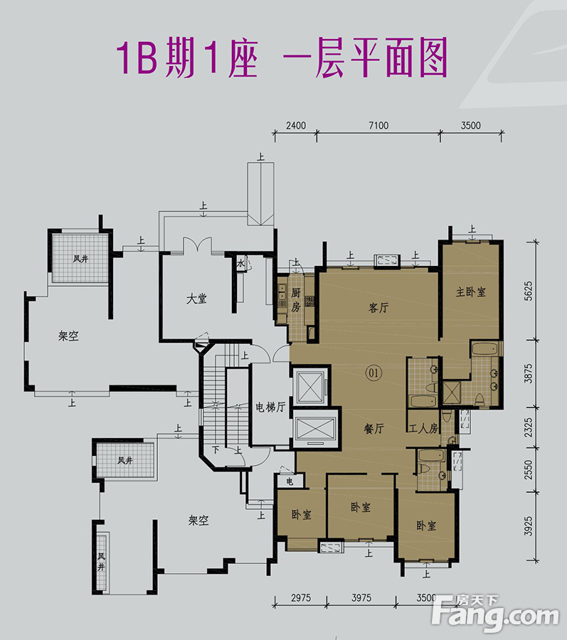 涟岸1b期1座一层平面图-佛山搜房网