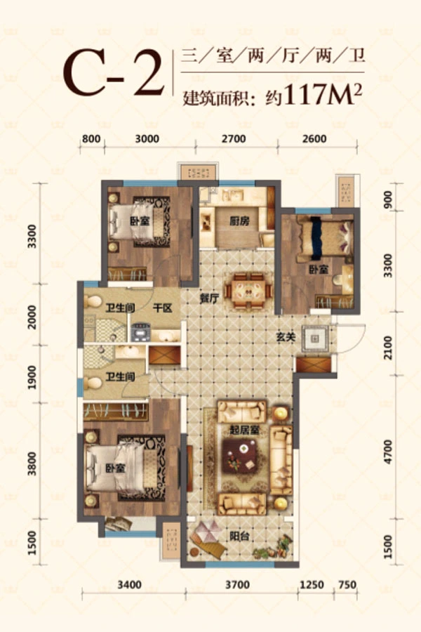 保利梧桐语c-2户型图