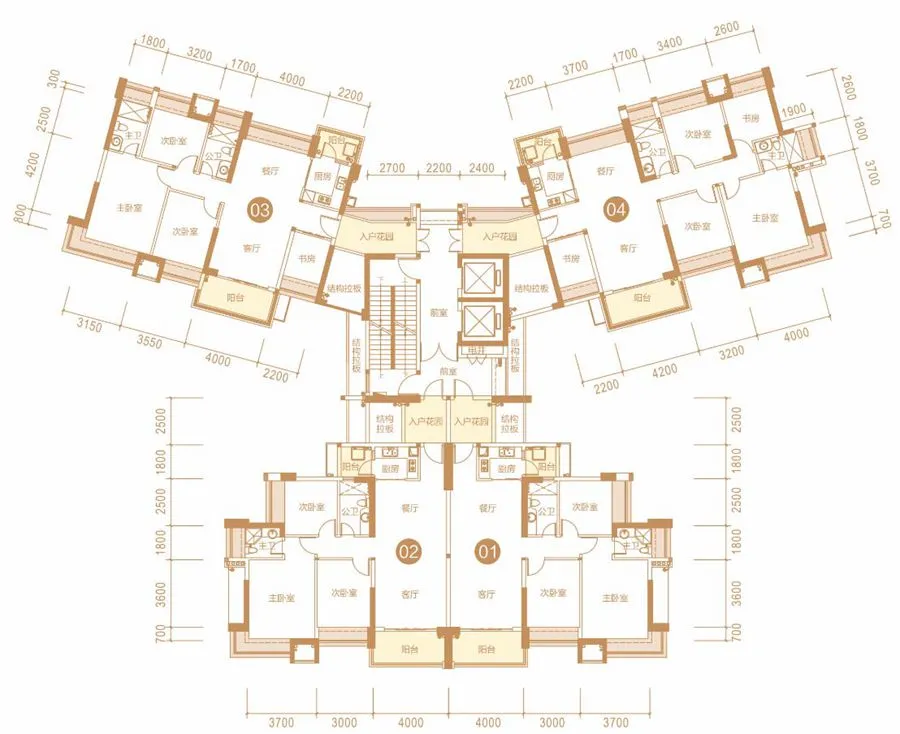 誉峯名门12栋户型平面图户型图