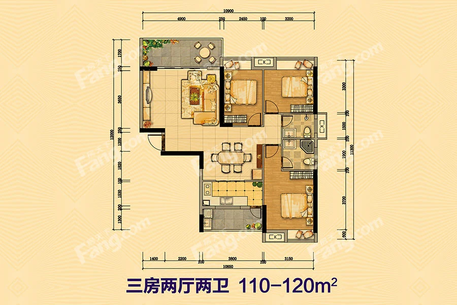 大悦花园,正园心,3房2格局,首付45万,南北通透,汕头北