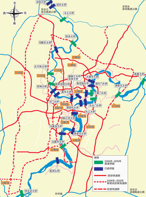 未来四年内 重庆主城两江将开建10座大桥(图文)