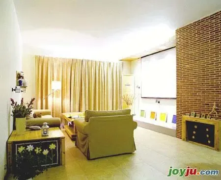 客厅,用原砖清水做了装饰背景墙 客厅,用原砖清水做了装饰背景墙