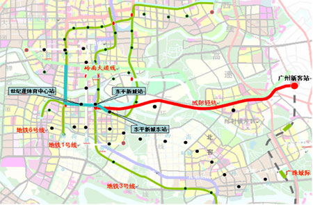 东平新城; 交通枢纽中心 广佛地铁东平新城站点分布图; 佛山与广州同