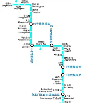 北京地铁4号线概况及路线图