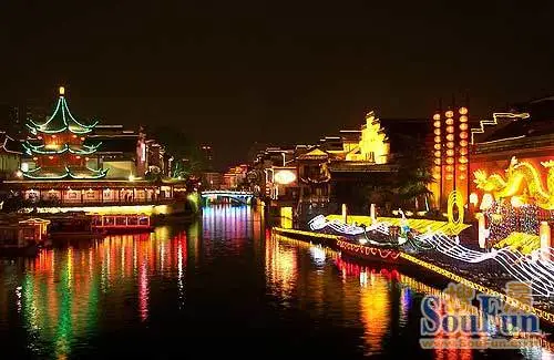 十大城市最美夜景成都上榜; 南京秦淮河; 6,南京夜景