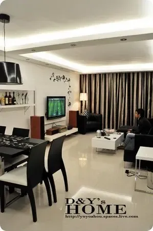 清包全自主设计 演绎黑白红的后现代简约风(图) 清包全自主设计 演绎黑白红的后现代简约风(图)