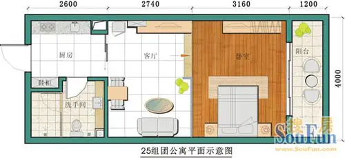 西江月25栋单身公寓户型图