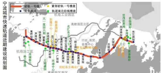 此外东一时区距离规划中的宁波轨道1号线中河路站约