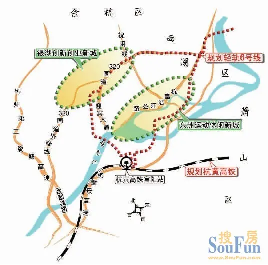 地铁6号线富阳段参考示意图