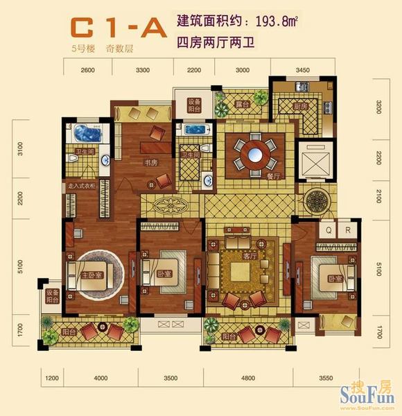 南通四房二厅户型图设计图_南通好房网户型图大全