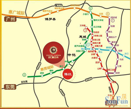惠莞城际轨道路线图