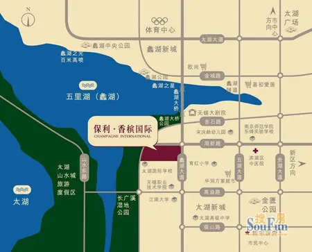 占据太湖新城绝佳地理位置的保利香槟国际,在政府规划建设的利好下