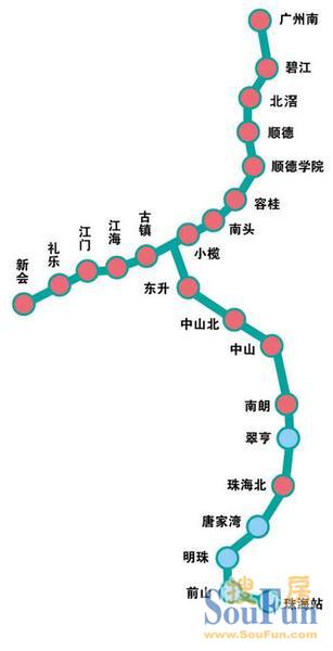 广珠城轨运行线路图