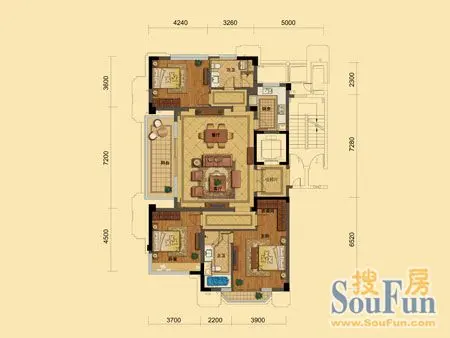 德信臻园160平米户型