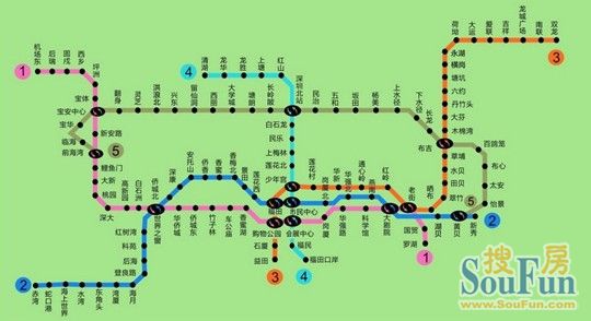 深圳地铁交通线路图