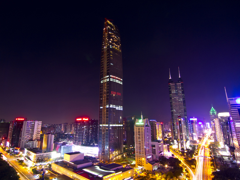 深圳第一高楼京基100 深南大道繁华-夜景