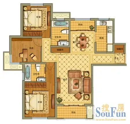 东城中央府三房两厅两卫a1户型样板房新鲜出炉|搜房地产资讯