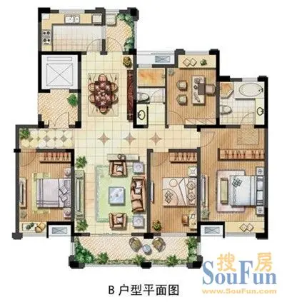 保利香槟国际170平米户型图