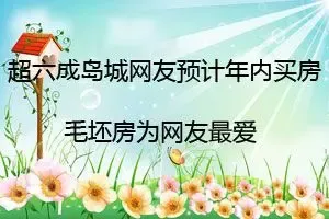 超六成岛城网友预计年内买房 毛坯房为网友最爱