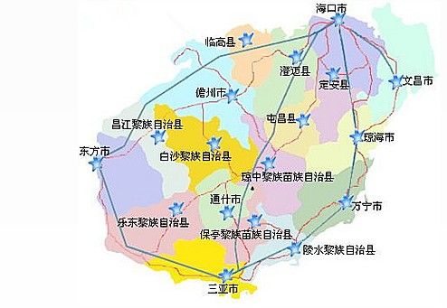 海南兴隆地图;; 一,海南东部黄金线城市:;图片