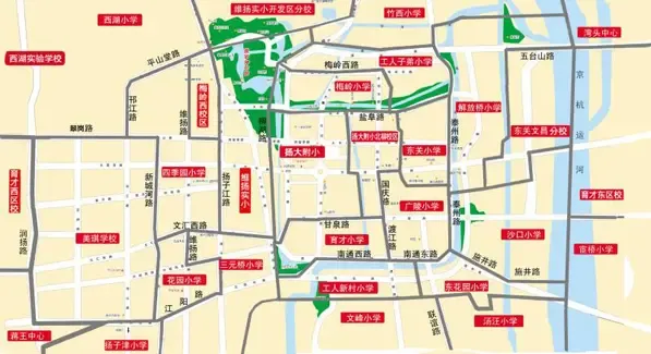 2012年扬州公办小学施教区分布大盘点
