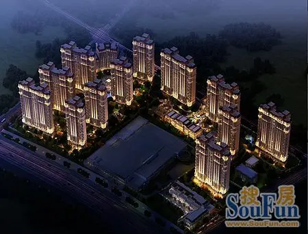 华润悦府鸟瞰图夜景
