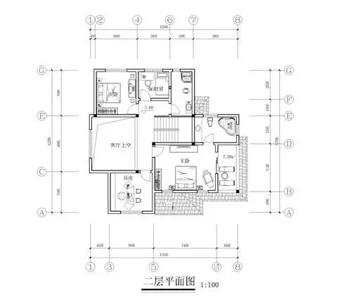 独栋别墅二层户型图