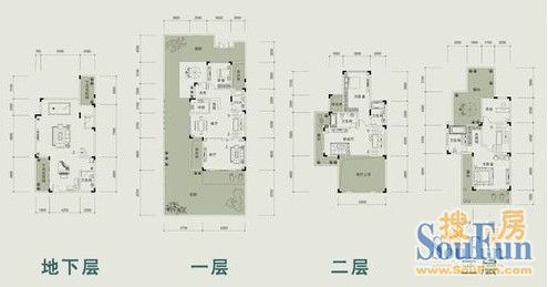 联排别墅户型图 鲁能领秀城展示