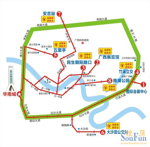 华南城公交路线图图片