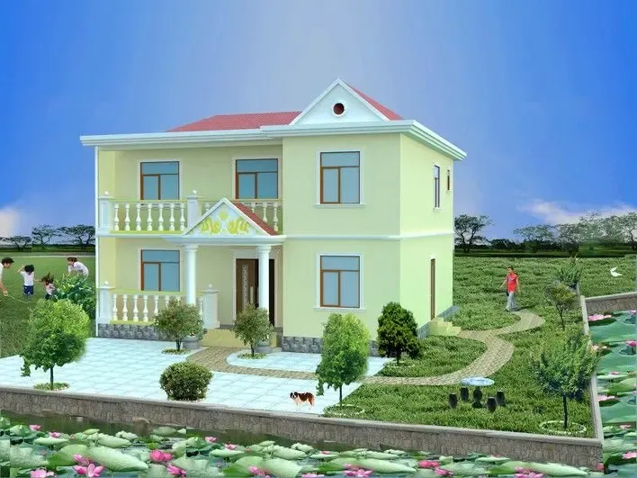 乡村小别墅外墙效果图