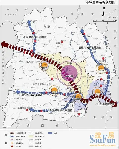 (一)市域 宜昌市行政管理范围,辖三市五县五区,国土面积约21230平方