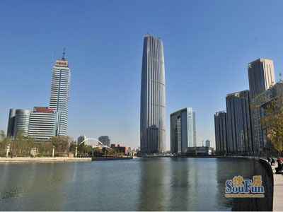 天津环球金融中心实景图