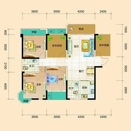 130平米户型图(资料图片)