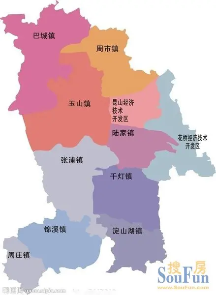 昆山区域图