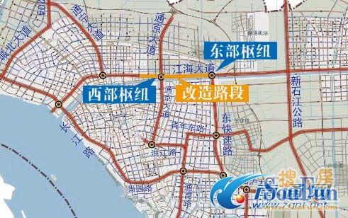 连接江海大道与通京大道两条快速路,高达5层, 根据南通快速路网的规划