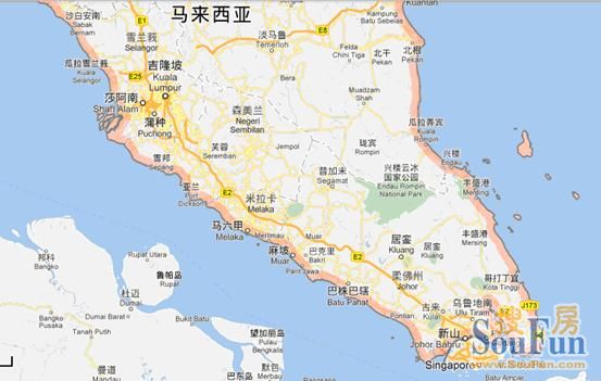 马六甲地图图片