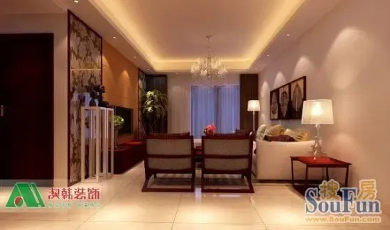 南宁装修 升禾绿城世界2室2厅79平中式装修效