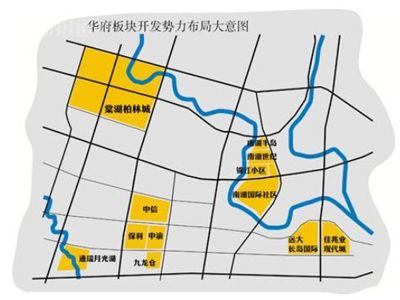 以华府大道一线为纽带,北至双华路,南至牧华路,东至剑南大道,西至