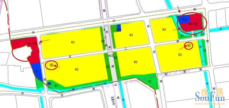 娄葑新规划的地块北至东兴路,东至通园路,西,南至园区行政边界及规划