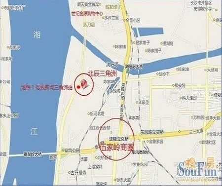 北辰三角洲区位图(图片来源:房天下)