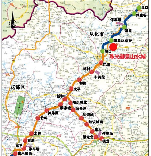 广州地铁14号线路平面示意图