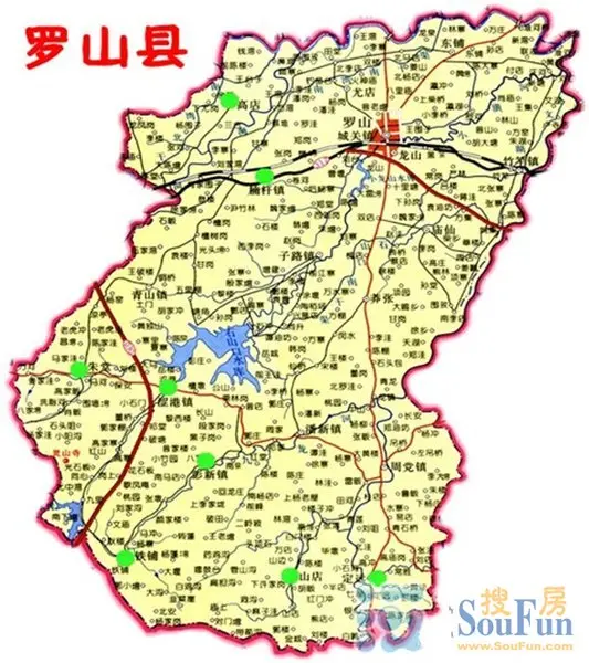山店乡,朱堂乡,铁铺镇,灵山镇,彭新镇,定远乡,高店乡,楠杆镇;新县