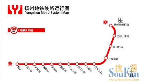 广场-江都火车站-扬州泰州机场那么,扬州11号地铁都途径哪些楼盘呢?