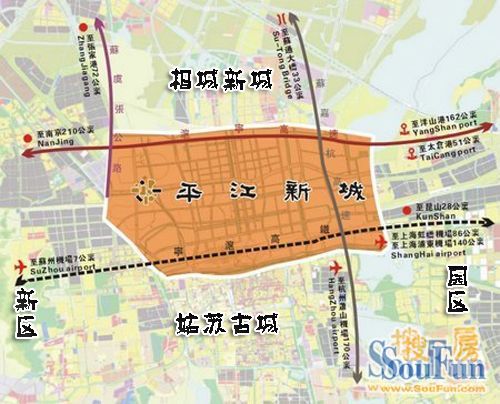 在苏州版图上,平江新城,又被称为"火车站新城",位于苏州古城的北大门