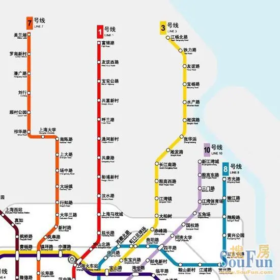 宝山轨交示意图